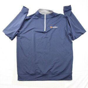 Peter Millar Navy 1/4 Zip Pullover Modjoule Logo Mens Medium Polyester/Spandex M